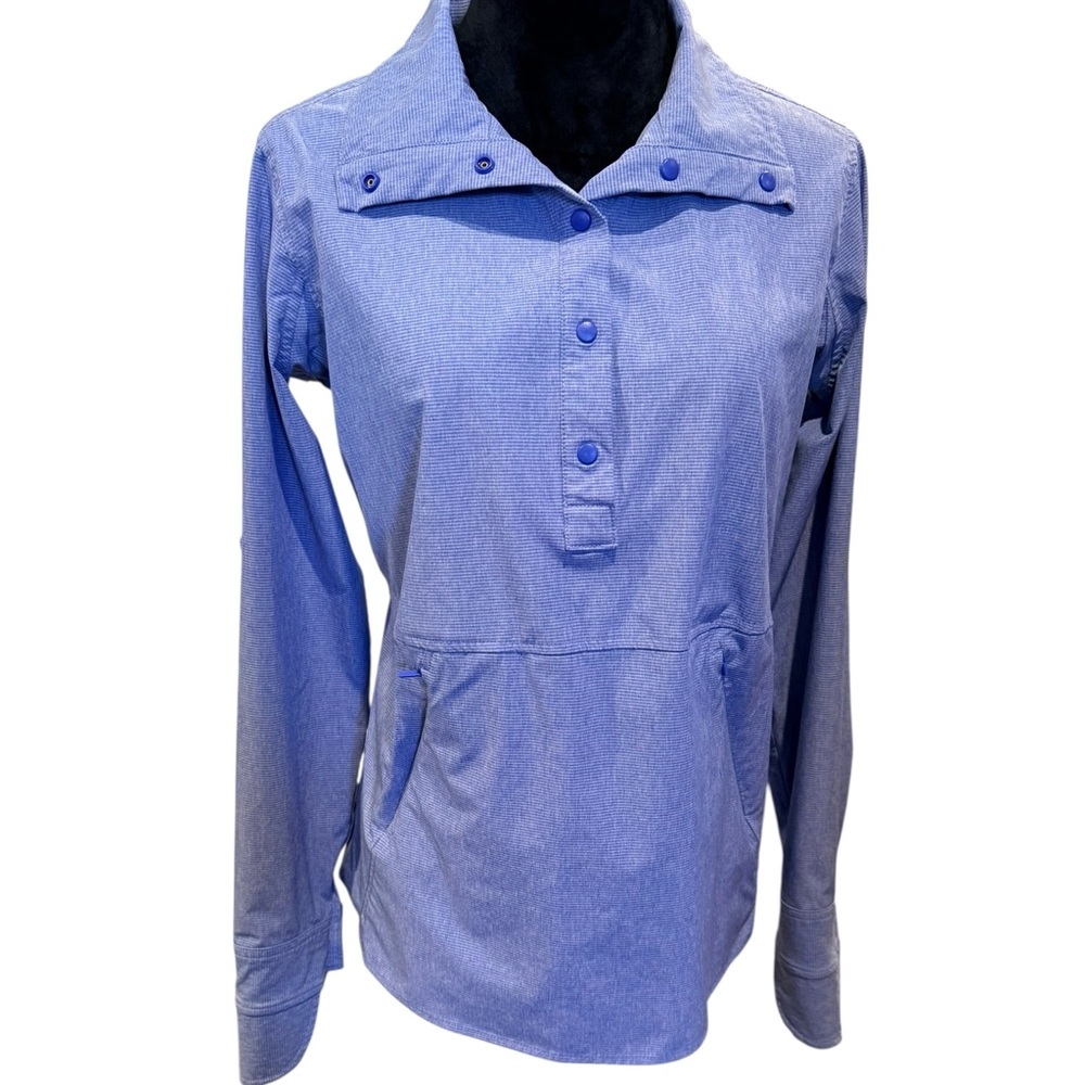 Duluth Trading Co Shirt Blue Snap Popover Snap Neck Sun Protection Anorak Small